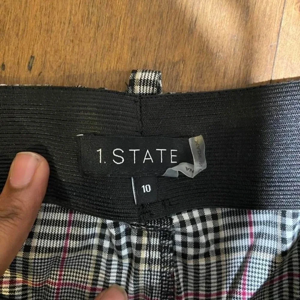 1.State Glen Plaid Checkered Ankle Trousers Size US 10